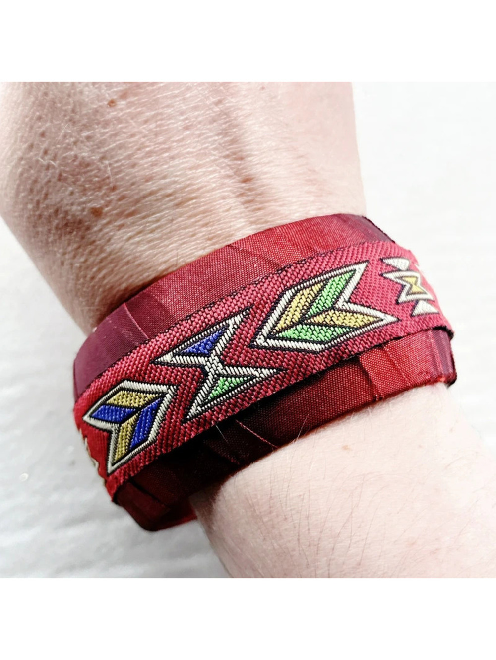 72s. Burgundy Fabric Bangle